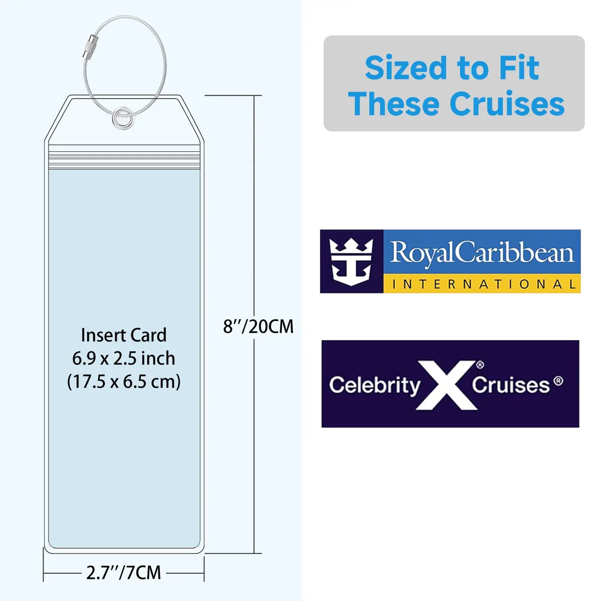 Teskyer Clear Cruise Luggage Tag Holder 8 Pack | Waterproof PVC with Steel Loop - view 2