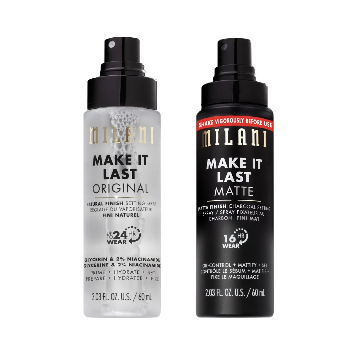 Milani Make It Last Original Natural & Matte Finish Setting Spray 2-Pack | 121.2ml (4.06 Fl Oz) Duo - main product image
