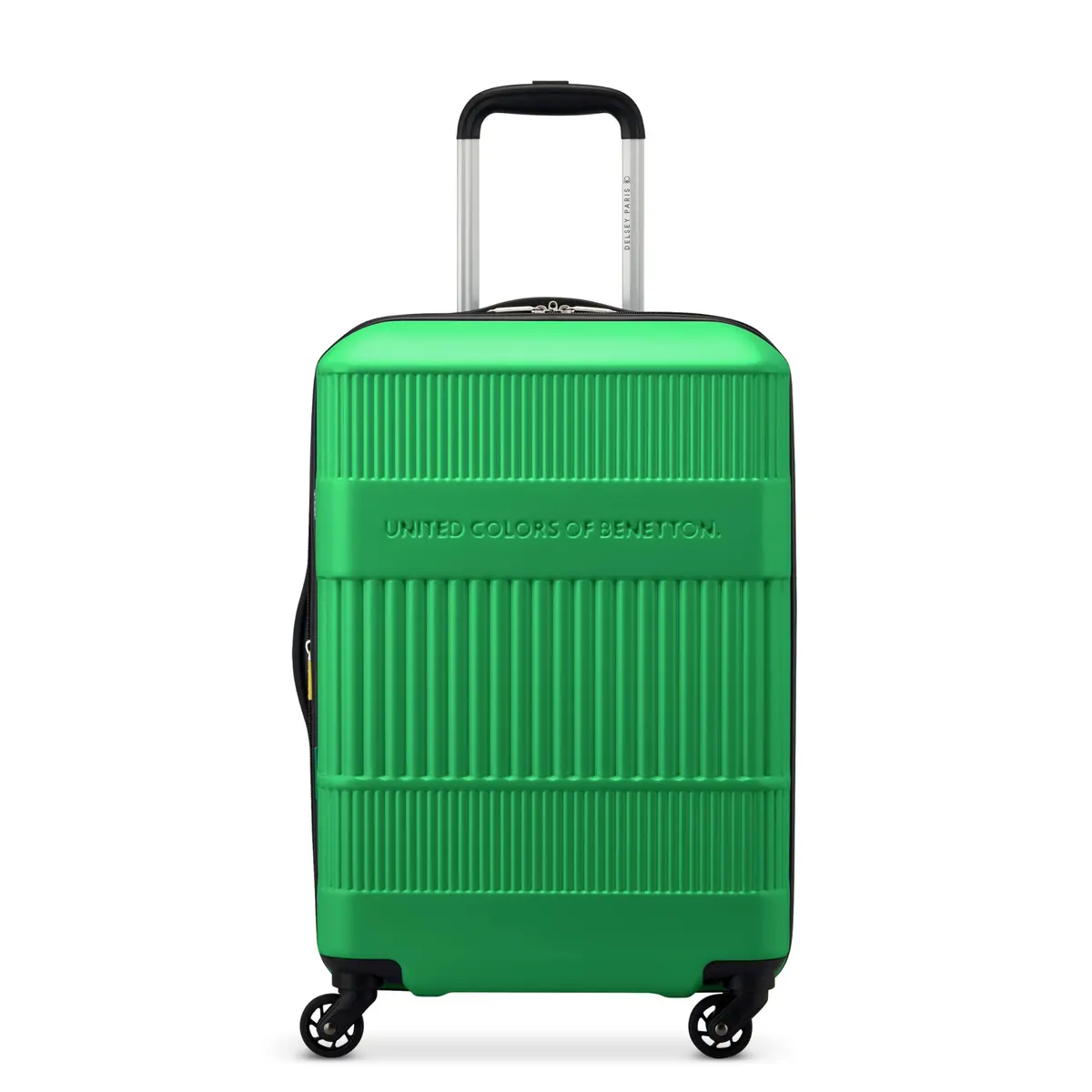United Colors of Benetton Ribbed Hardside Expandable Luggage with Spinner Wheels, Green, Carry-On 20 Inch - main product image
