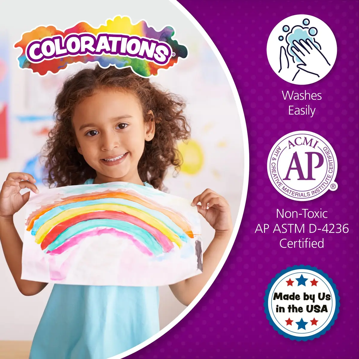 Colorations Paraben-Free Washable Tempera Paint Set, 19 Colors, Non-Toxic | Vibrant, Safe & Easy to Clean (70-120 chars) - view 5
