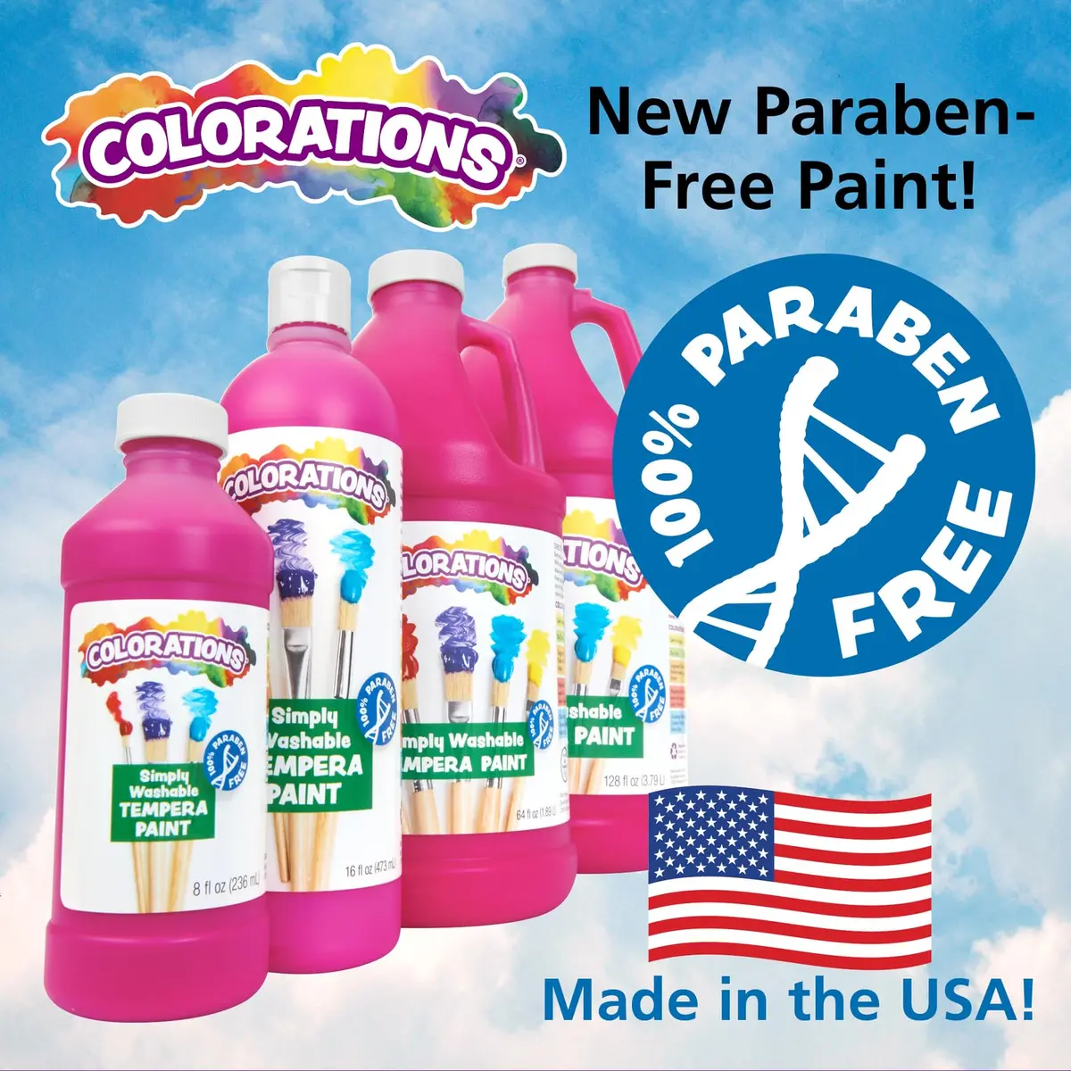 Colorations Paraben-Free Washable Tempera Paint Set, 19 Colors, Non-Toxic | Vibrant, Safe & Easy to Clean (70-120 chars) - view 2