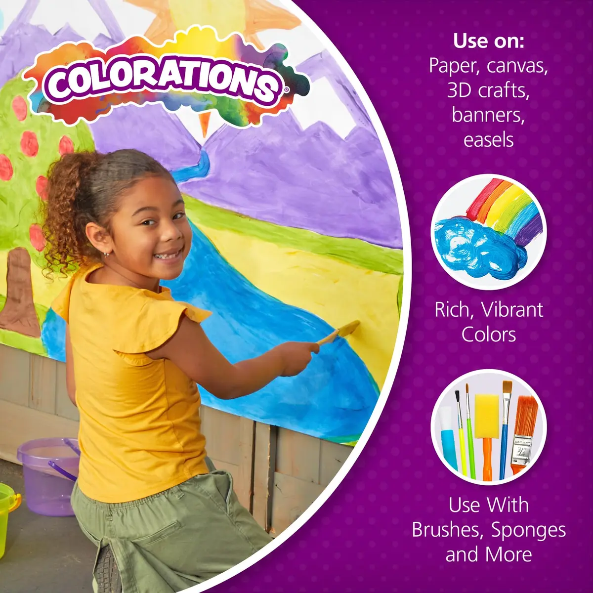 Colorations Paraben-Free Washable Tempera Paint Set, 19 Colors, Non-Toxic | Vibrant, Safe & Easy to Clean (70-120 chars) - view 4