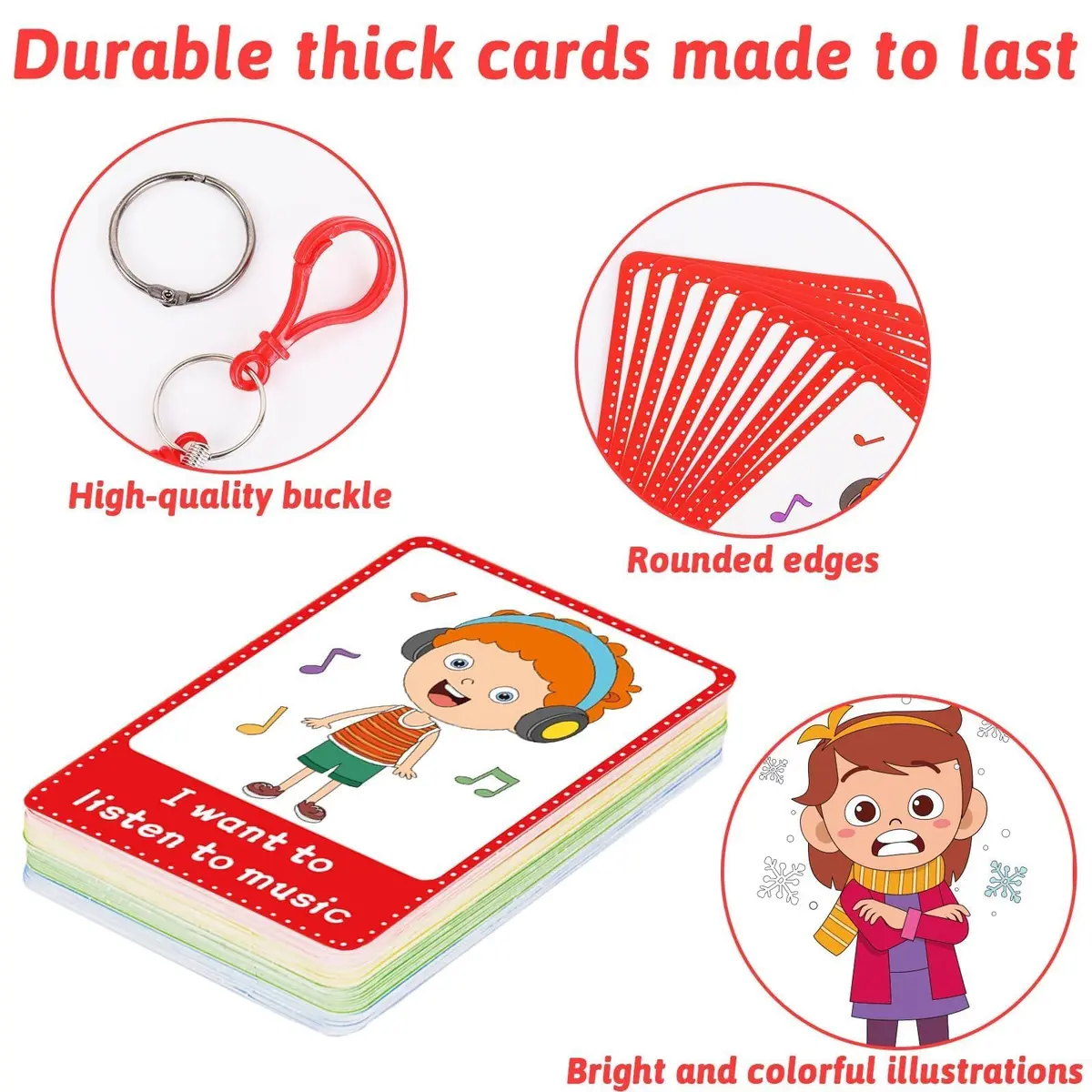 ZOIIWA Autism My Behaviour Communication Cards 90PCS | Visual Aid Language Learning Cue Cards for Speech Delay, Special Needs - view 4