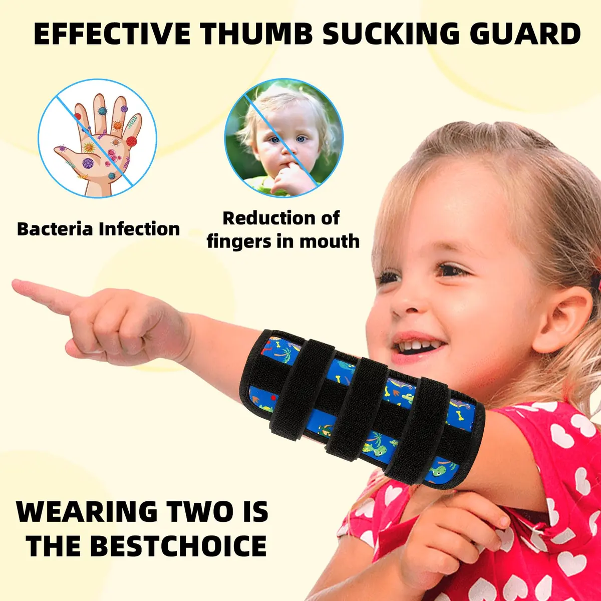 JFHNMLW Dinosaur Elbow Thumb Guard for Thumb Sucking Prevention, 18.3cm (7.2in) x 17.8cm (7in) x 14.7cm (5.8in) - view 5