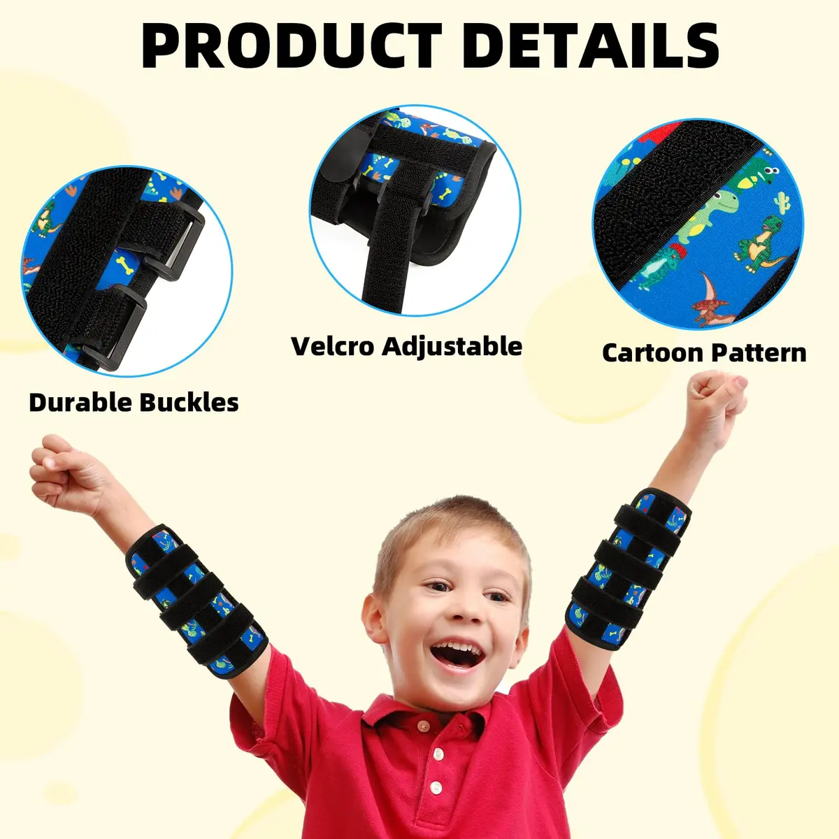 JFHNMLW Dinosaur Elbow Thumb Guard for Thumb Sucking Prevention, 18.3cm (7.2in) x 17.8cm (7in) x 14.7cm (5.8in) - view 3