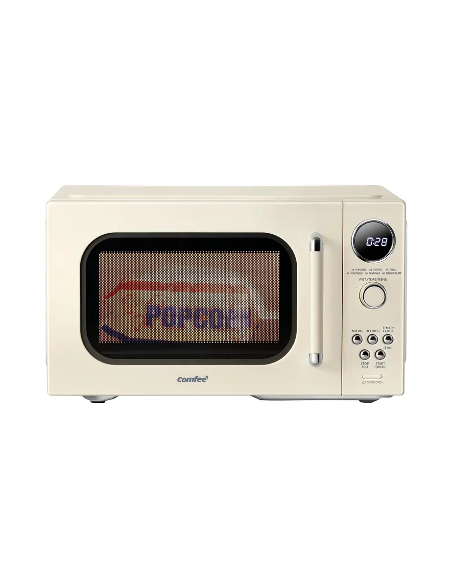COMFEE' Retro Microwave Oven 0.9 Cu.Ft 900W | Compact Retro Kitchen Appliance - main product image