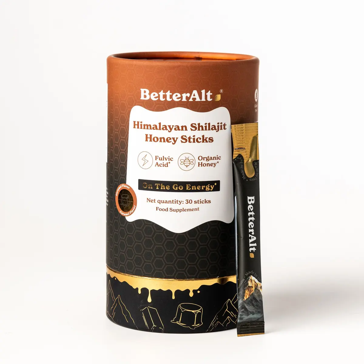 Better Alt Himalayan Shilajit Caramel Honey Sticks | Energy & Immunity Support | 30 Sticks - main product image