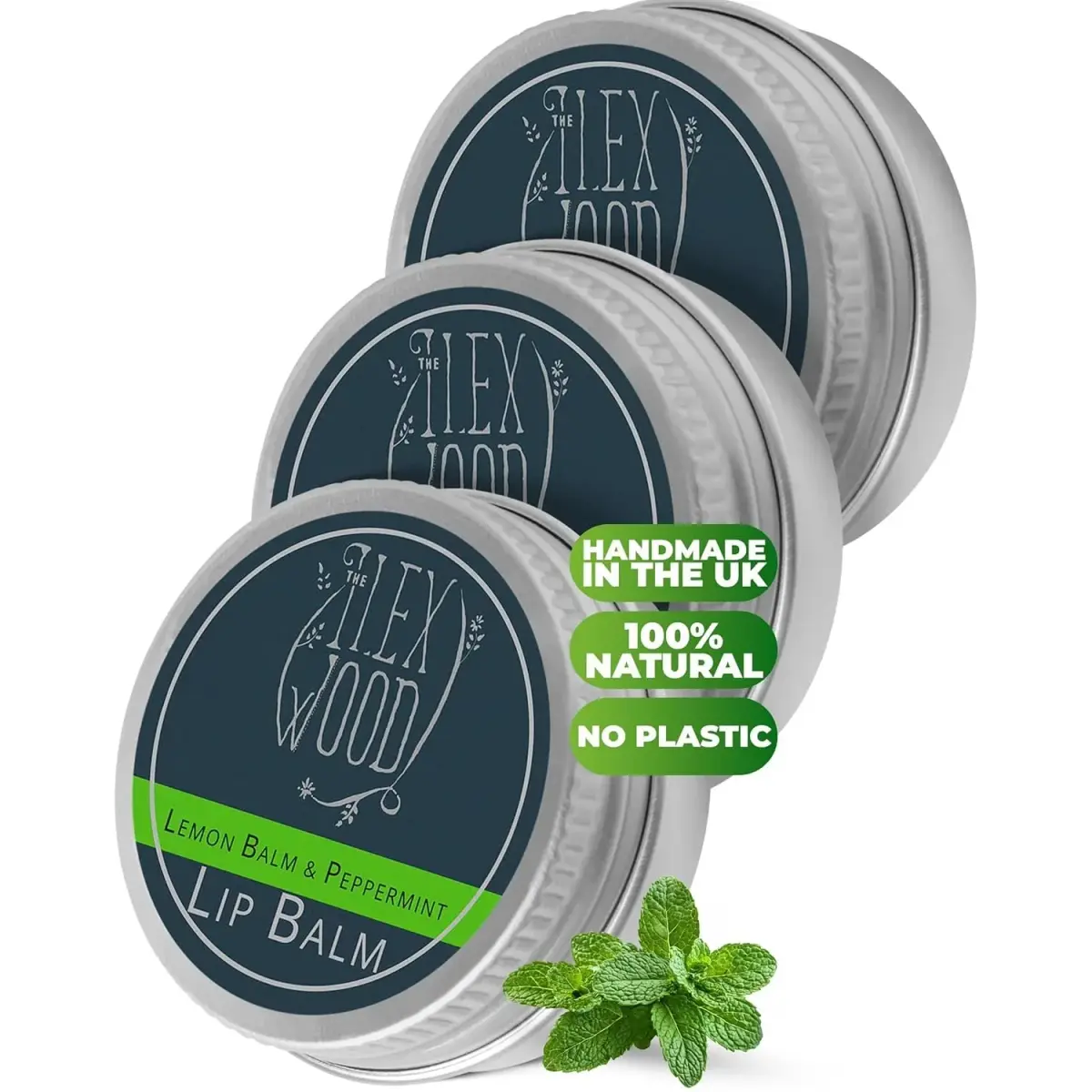 The Ilex Wood Vegan Lemon Balm & Peppermint Lip Balm 10ml (0.34 Fl Oz) | Natural Cold Sore Treatment - main product image