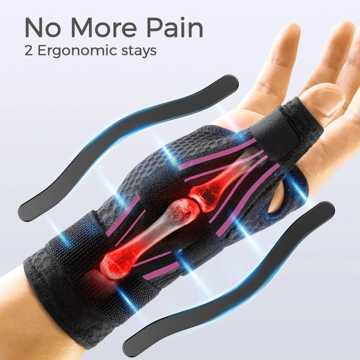 FREETOO Thumb and Wrist Brace for Arthritis Support | Ergonomic, Breathable & Adjustable (S/M - Fit both hands) - view 2