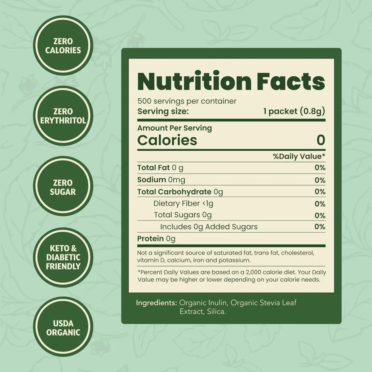 SweetLeaf Organic Stevia Powder Sweetener, Sugar Free | Bulk Pack, 500 Packets, Zero Calories - view 3