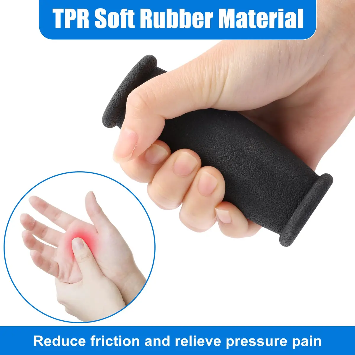 AHIER Crutch Hand Grip 10cm Cushioned Black | Shock Absorbing, Durable & Universal Fit - view 5