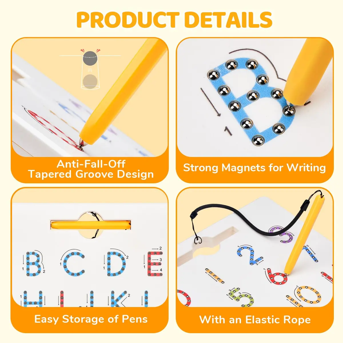 GAMENOTE Magnetic Letter Number Board Double Sided 2-in-1 ABC 123 Tracing Set | Educational Toy for Toddlers Kids - view 5