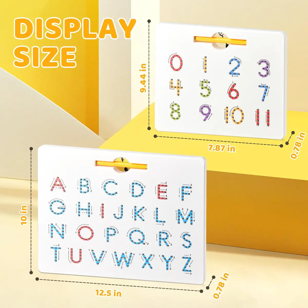 GAMENOTE Magnetic Letter Number Board Double Sided 2-in-1 ABC 123 Tracing Set | Educational Toy for Toddlers Kids - view 8