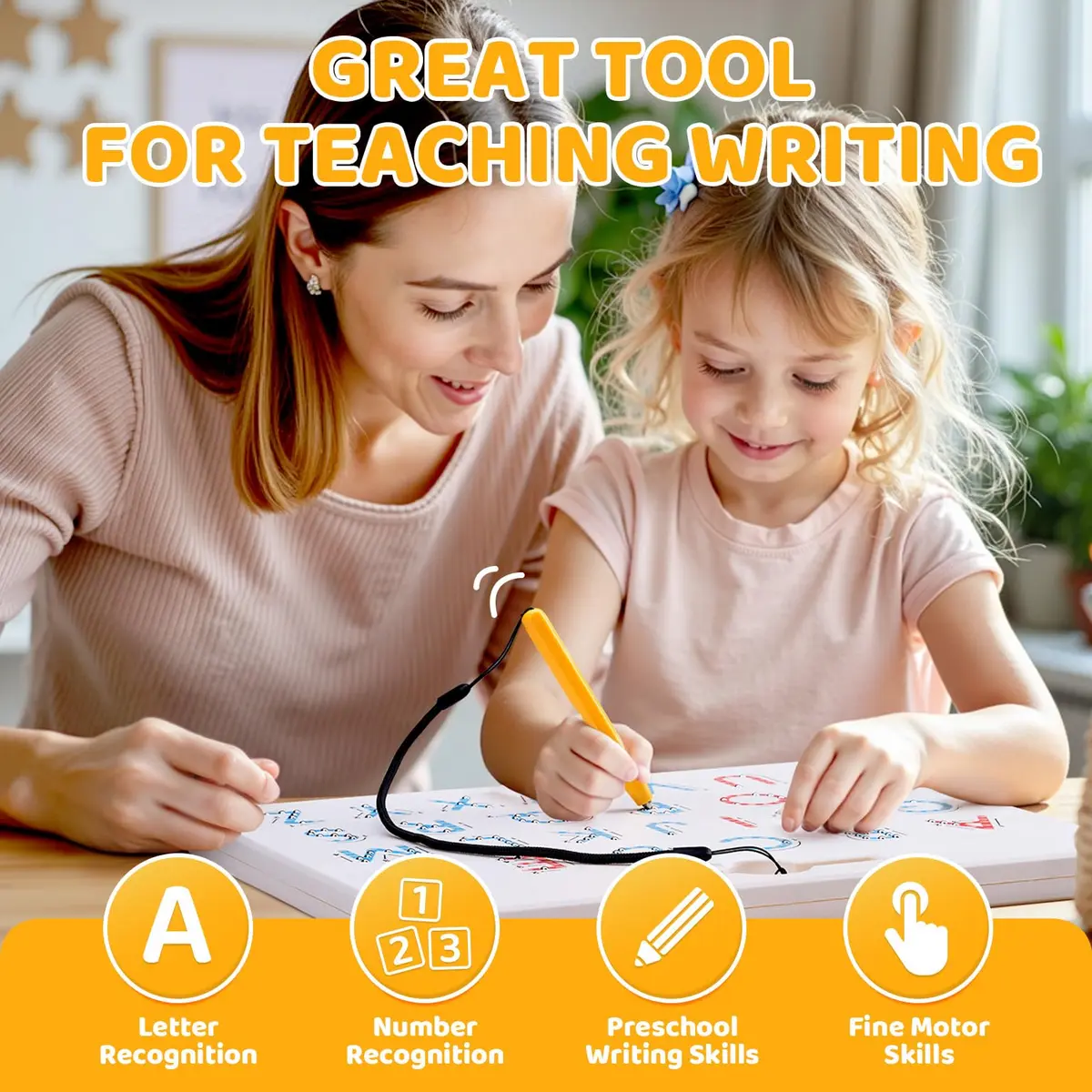 GAMENOTE Magnetic Letter Number Board Double Sided 2-in-1 ABC 123 Tracing Set | Educational Toy for Toddlers Kids - view 9