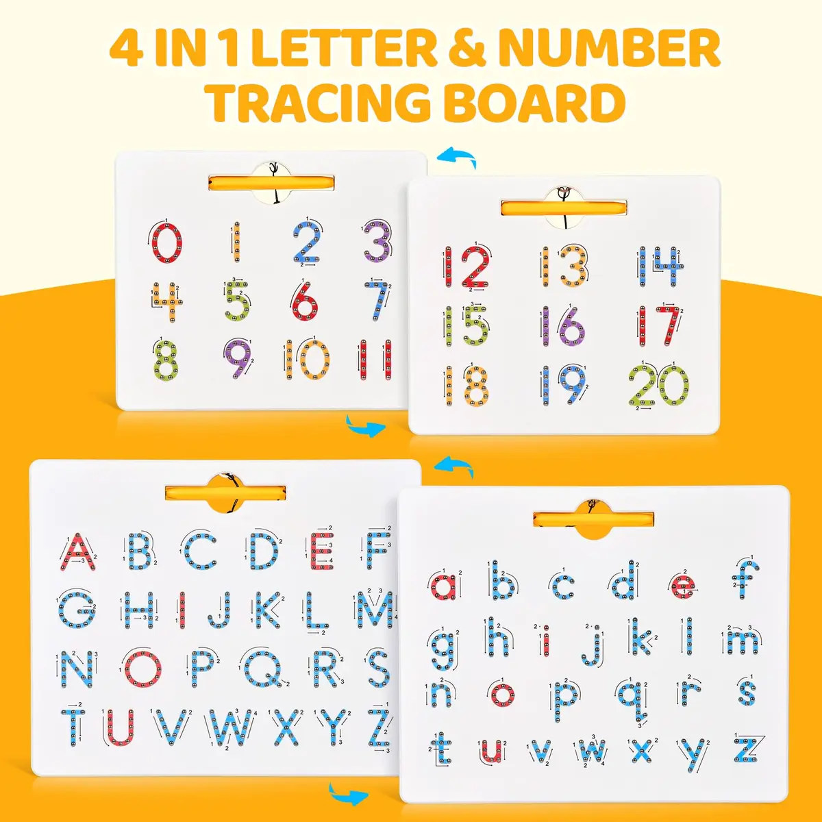 GAMENOTE Magnetic Letter Number Board Double Sided 2-in-1 ABC 123 Tracing Set | Educational Toy for Toddlers Kids - view 2