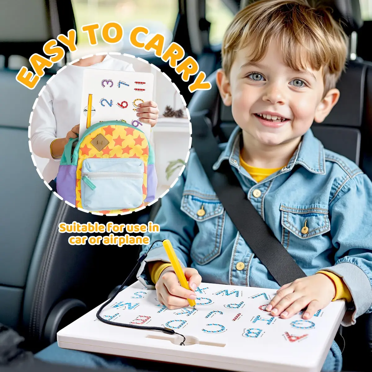 GAMENOTE Magnetic Letter Number Board Double Sided 2-in-1 ABC 123 Tracing Set | Educational Toy for Toddlers Kids - view 4