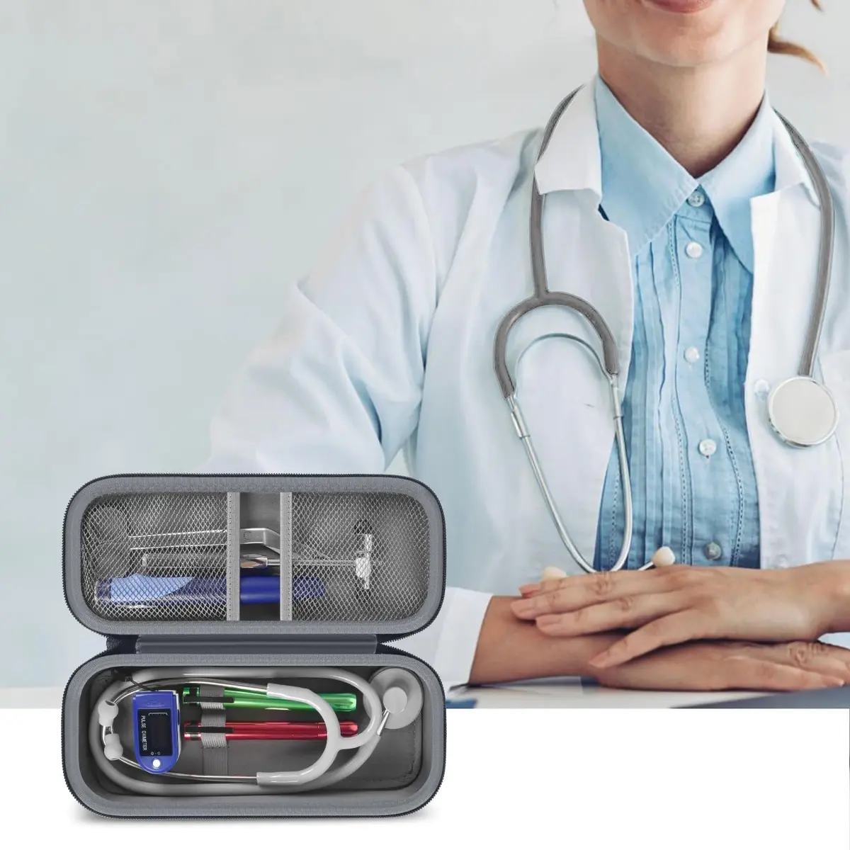 ALKOO Grey Stethoscope Case for 3M Littmann Classic III & Cardiology IV | Professional Healthcare - view 9