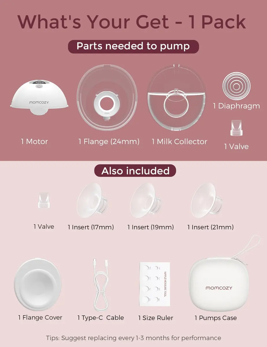 Momcozy M5 Smart APP Controlled Wearable Breast Pump, Hands-Free Wireless Electric Pump, 3 Modes 9 Levels, 24mm Flange, Quill Gray - view 7