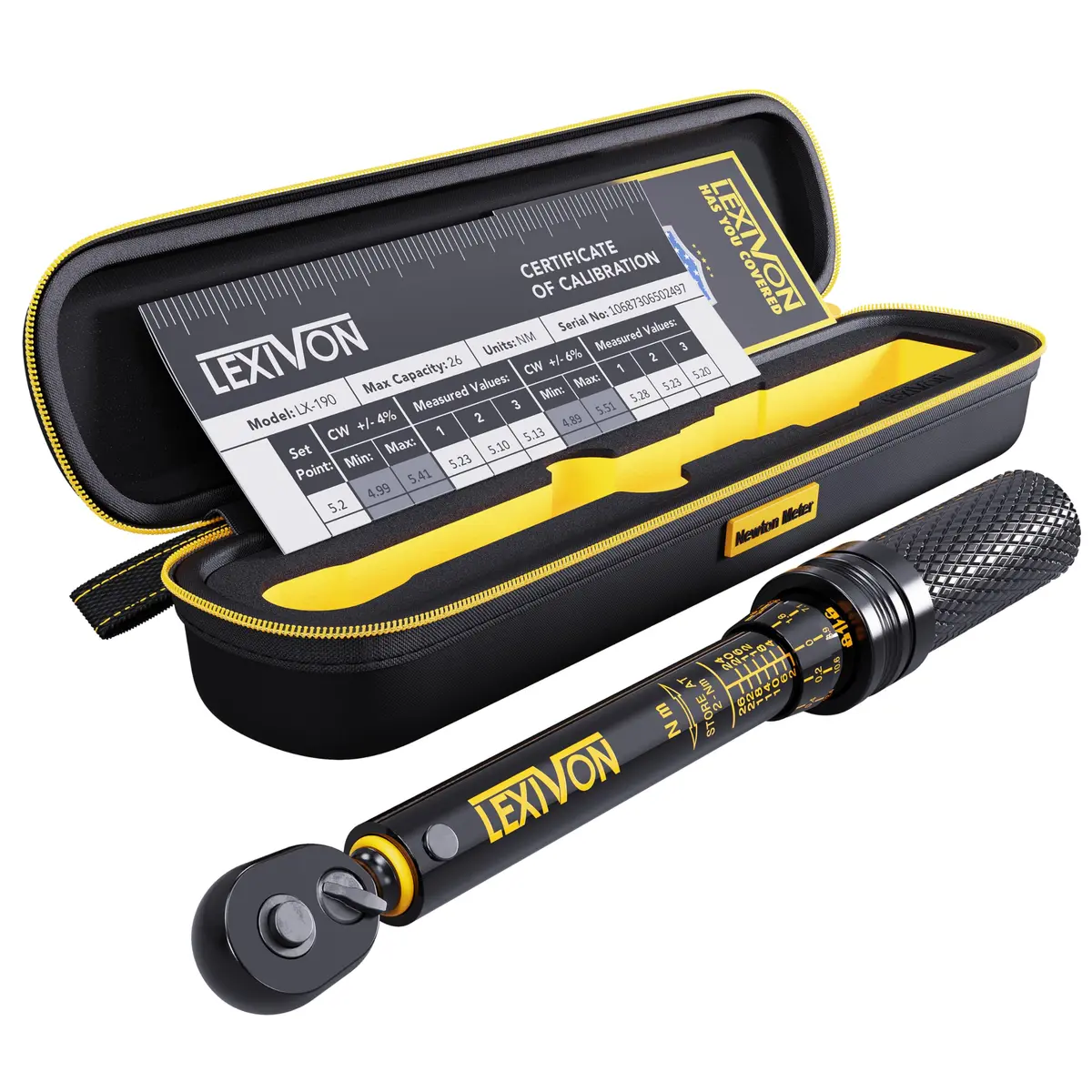 LEXIVON Bike Torque Wrench 1/4-Inch Drive 2-26 Nm | Dual-Direction Click, Portable for Road & Mountain Bicycles - main product image