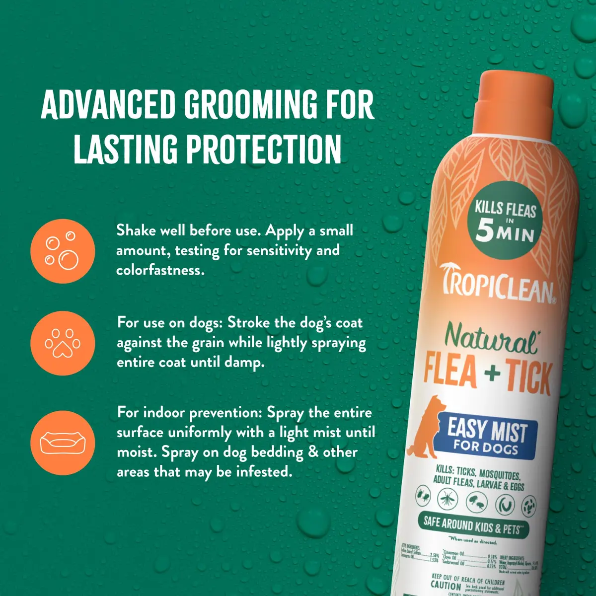 TropiClean Flea Spray for Dogs 14oz | Gentle Flea & Tick Prevention - view 6