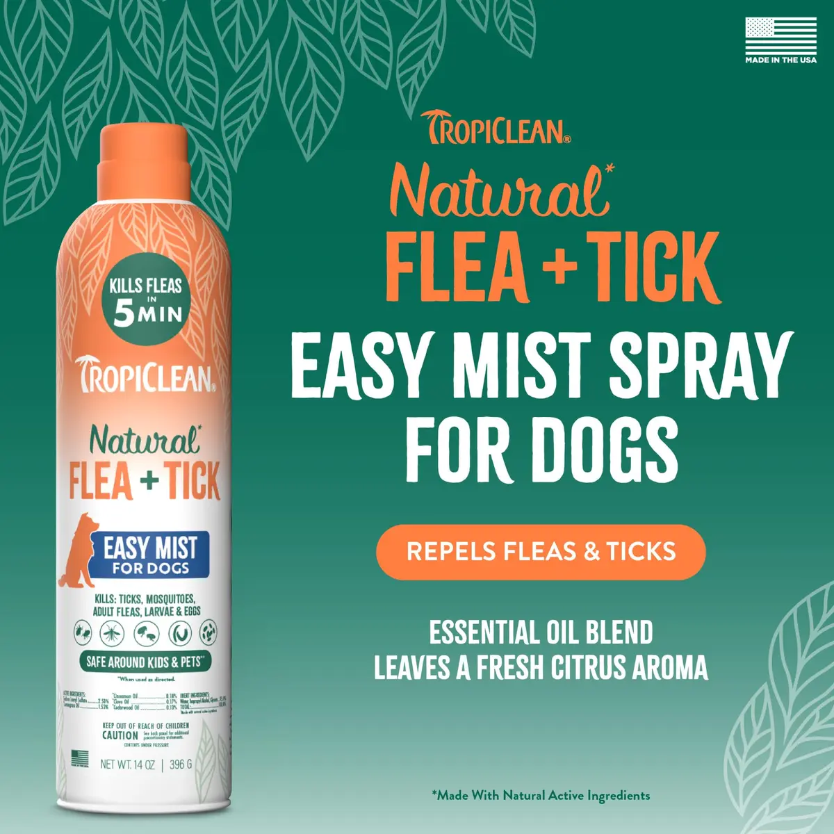 TropiClean Flea Spray for Dogs 14oz | Gentle Flea & Tick Prevention - view 3