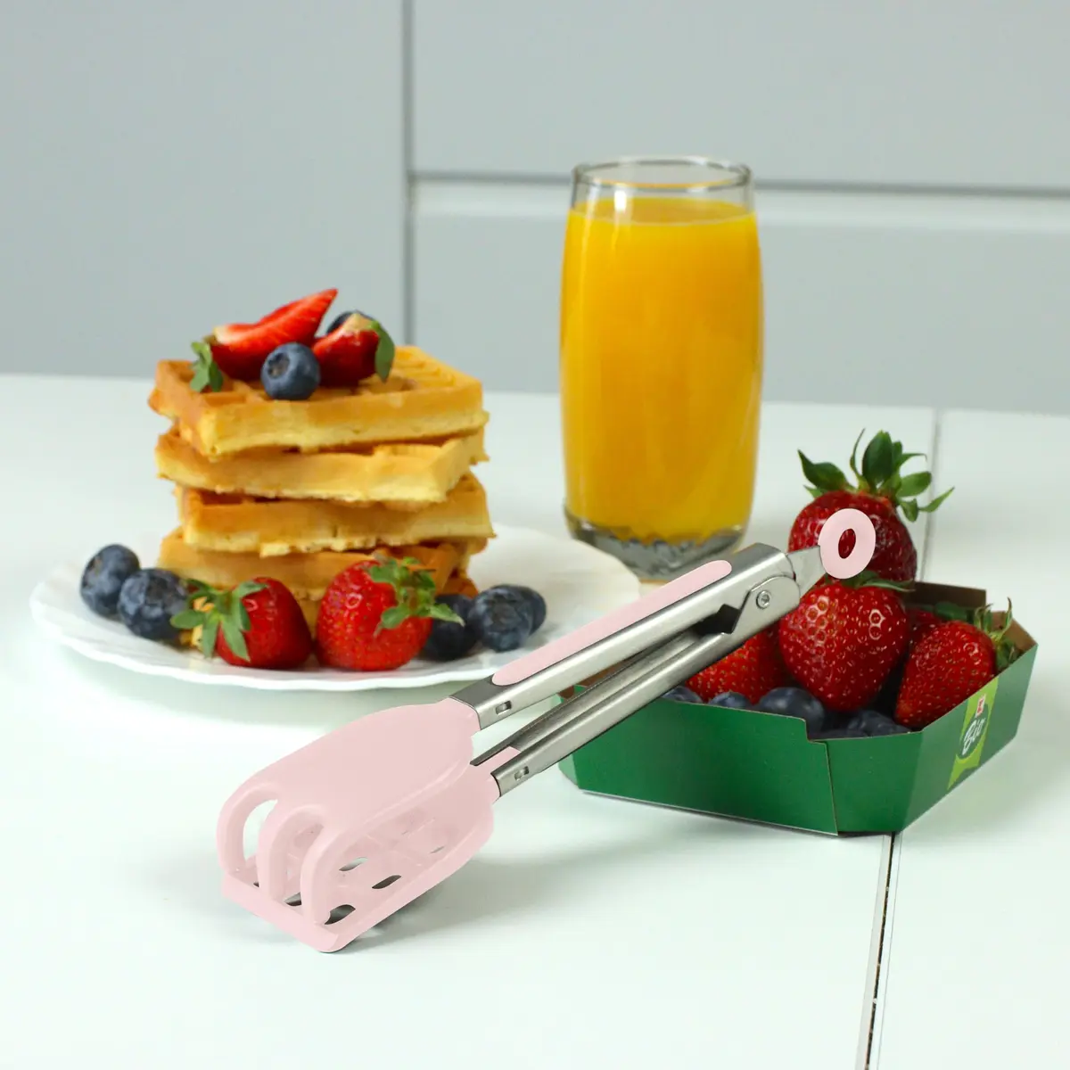 StarBlue Mini Waffle Tongs Pink – 8 Inch Silicone & Nylon Serving Tongs | Heat-Resistant Up to 400°F - view 4