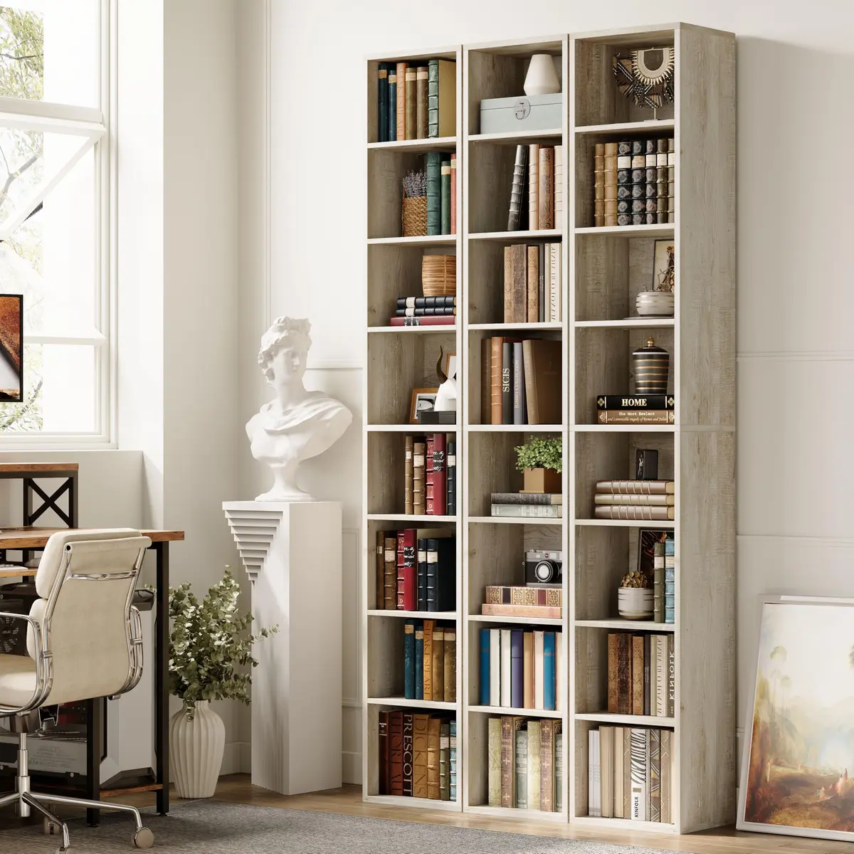 IRONCK Tall Narrow Bookshelf 8 Tiers | Compact Corner Floor Standing Storage 71 in - view 6