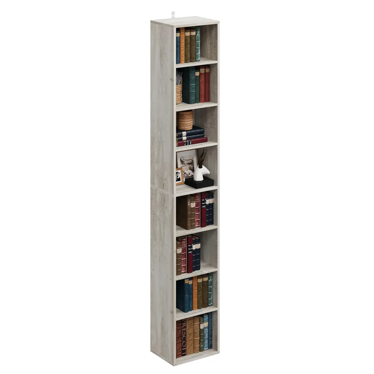 IRONCK Tall Narrow Bookshelf 8 Tiers | Compact Corner Floor Standing Storage 71 in - view 2