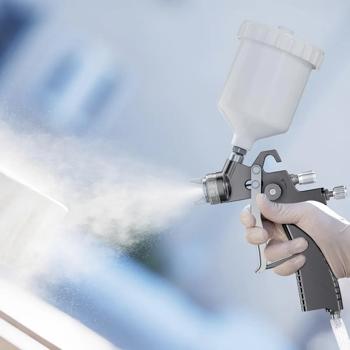 GATTLELIC LVLP Air Spray Gun Premium Kit with 1.3/1.5/1.7mm Nozzles & Air Regulator, Automotive Paint Sprayer for Cars & Houses (Grey) - view 6