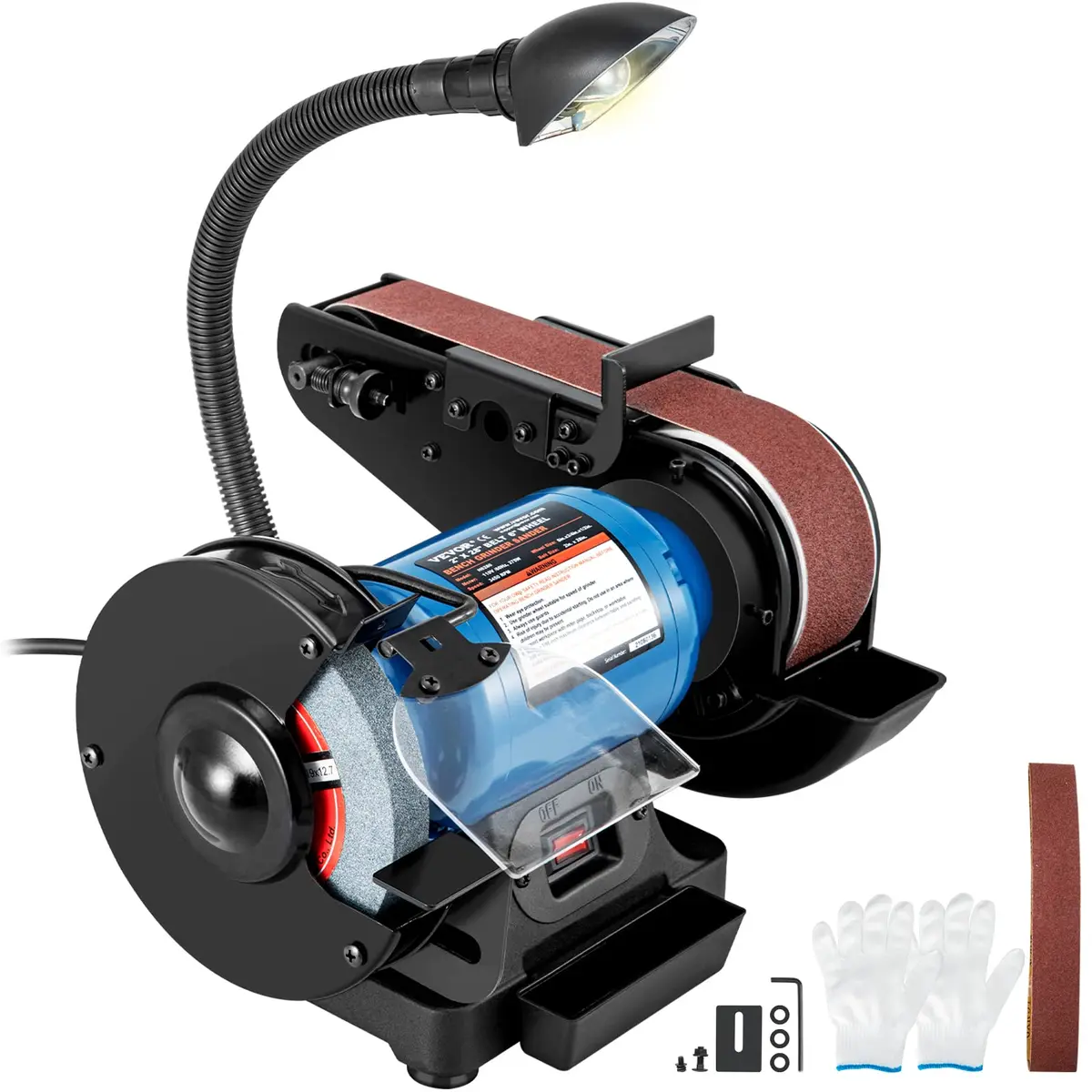 VEVOR 2IN1 2" Belt Grinder for Knife Making | 6" Belt Sander with LED Lamp (27.2kg, 60lb) - main product image