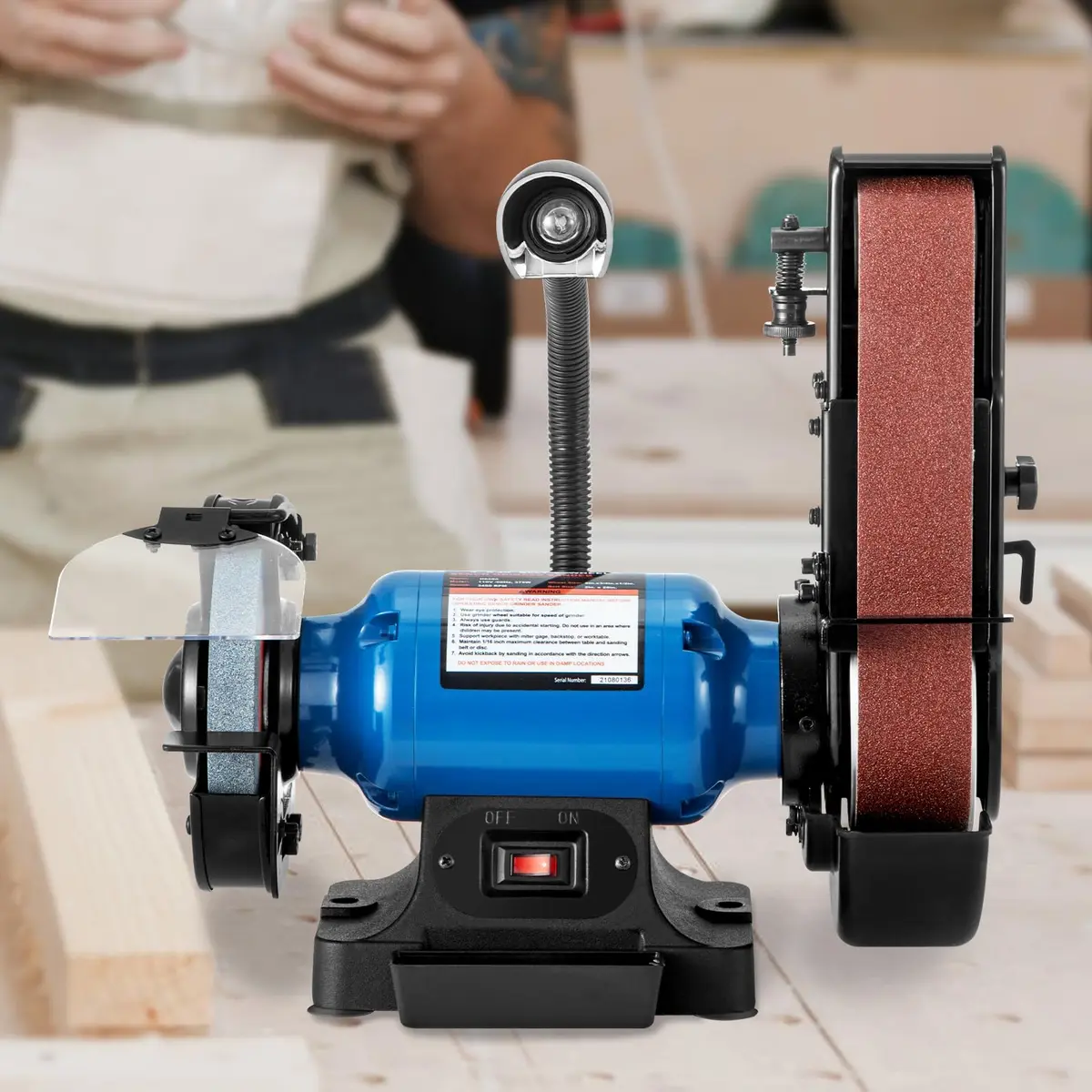 VEVOR 2IN1 2" Belt Grinder for Knife Making | 6" Belt Sander with LED Lamp (27.2kg, 60lb) - view 8