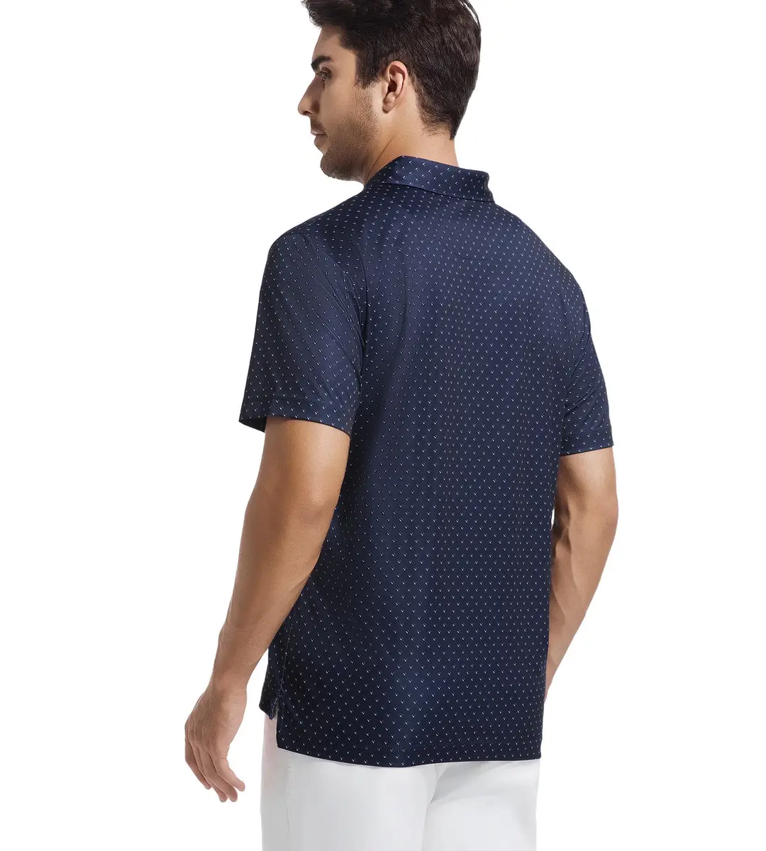 Alex Vando Mens Golf Shirt Moisture Wicking Classic Print, Navy Sail, XXL | Breathable, Flex & Style - view 5