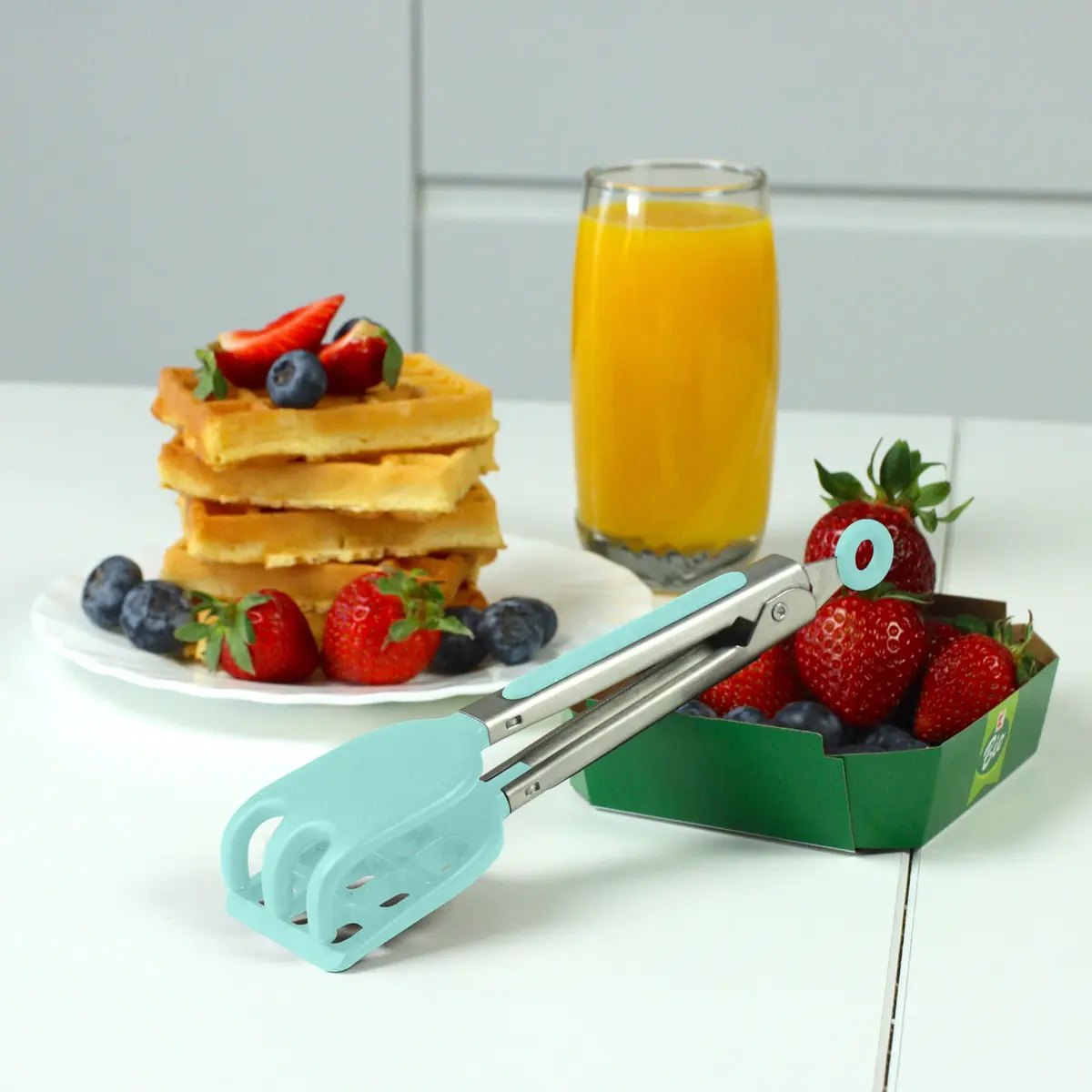 StarBlue Mini Waffle Tongs 8 Inches (20.32 cm) | Heat-Resistant Nylon & Stainless Steel Serving Tongs - view 4