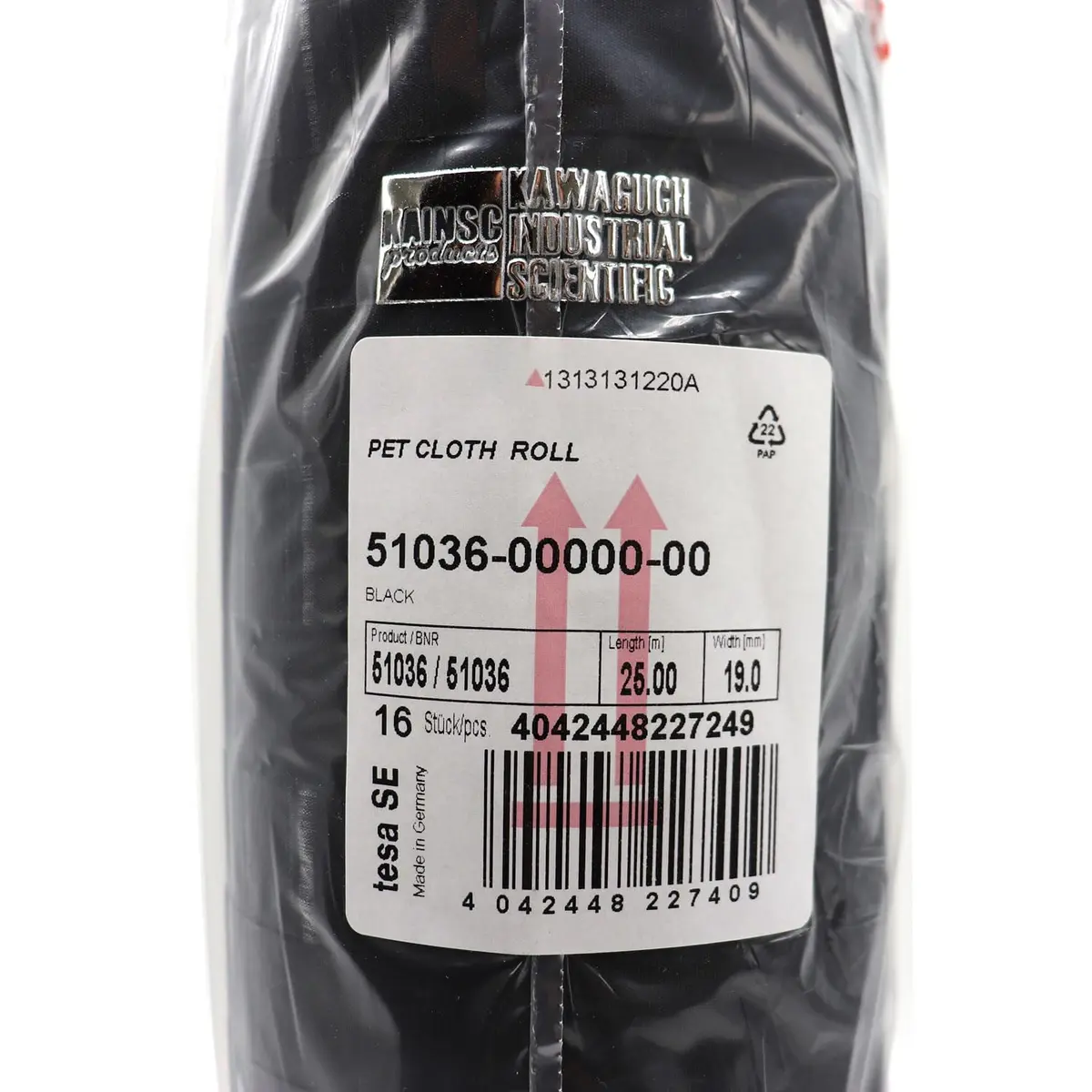 Tesa 51036 PET Cloth Automotive Harness Tape 19mm x 25m (0.75" x 82ft) | 16 Rolls, High Temp & Abrasion Resistant - view 2