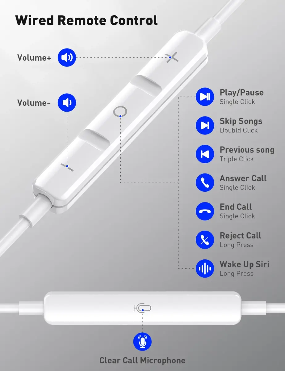 iMangoo MFi-Certified Wired Earbuds for Lightning Connector | HiFi Stereo with Mic & Volume Control - view 7