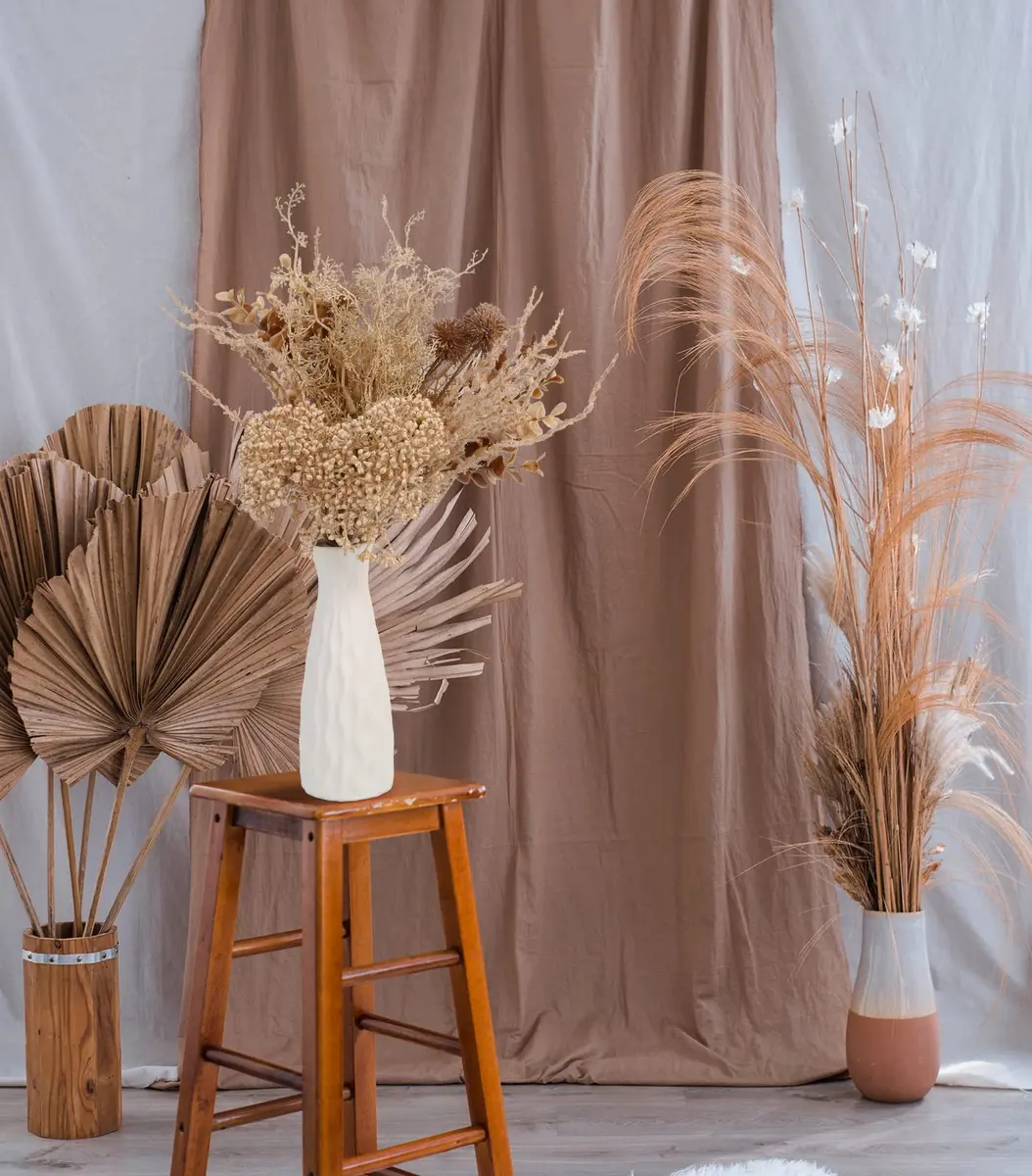 INSUNSIX Artificial Flowers for Vase, Beige Silk Flowers for Home Decor Indoor Realistic Faux Flowers for Vase Fake Flower Bouquets for Home Decor Centerpiece Table Decorations (Beige) - view 5