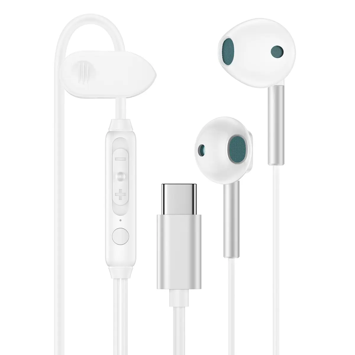 VIFIGEN USB C Headphones for iPhone 15/16/17 Series, iPad, Samsung Galaxy S24-S26, Pixel 8-10, LG, OnePlus | White Wired In-Ear Earbuds with Mic - main product image
