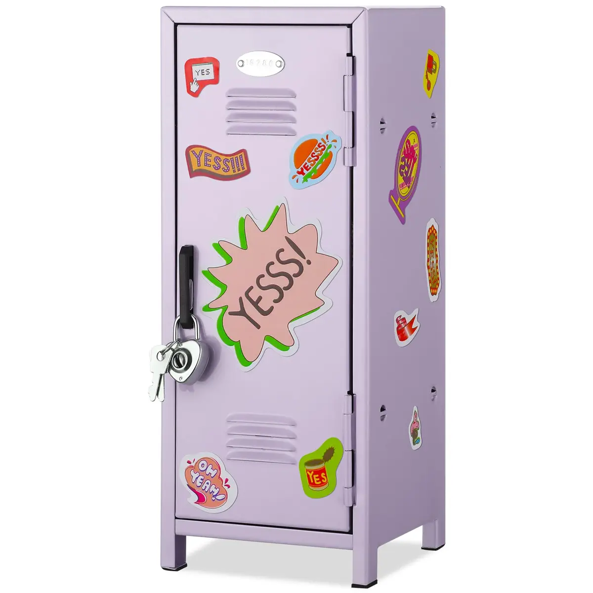 Vercraft Purple Mini Locker with Lock & Keys 27.5cm (10.8") | Secure Desktop Storage for Small Items - main product image