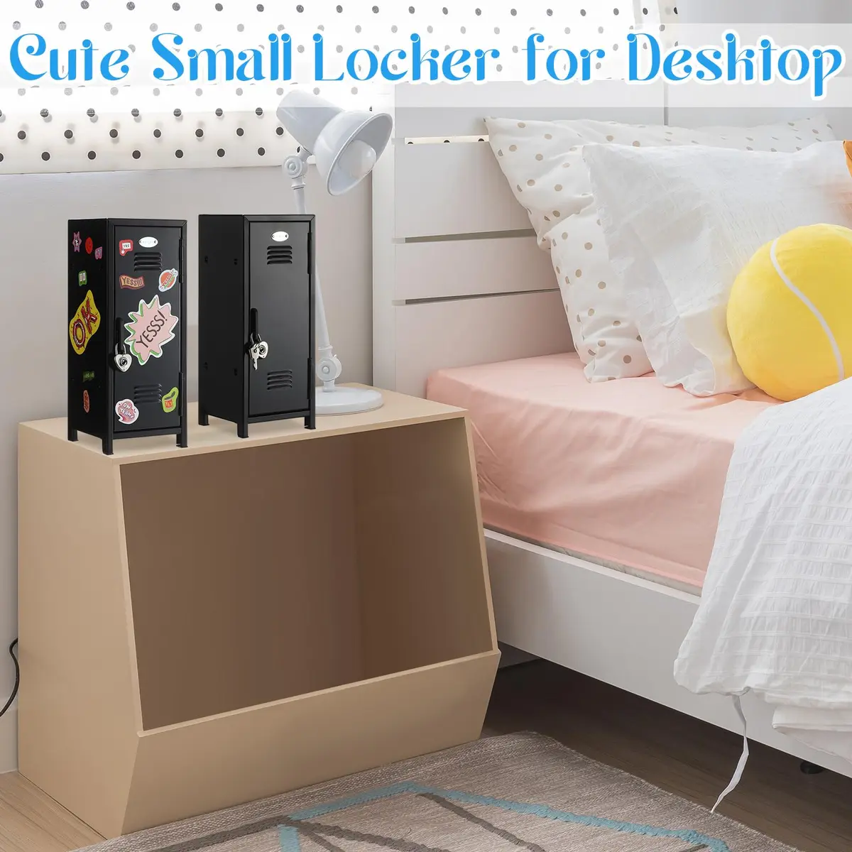 Vercraft Black Mini Locker with Lock & Keys | 27.5cm (10.8 inch) Desktop Storage Cabinet - view 5