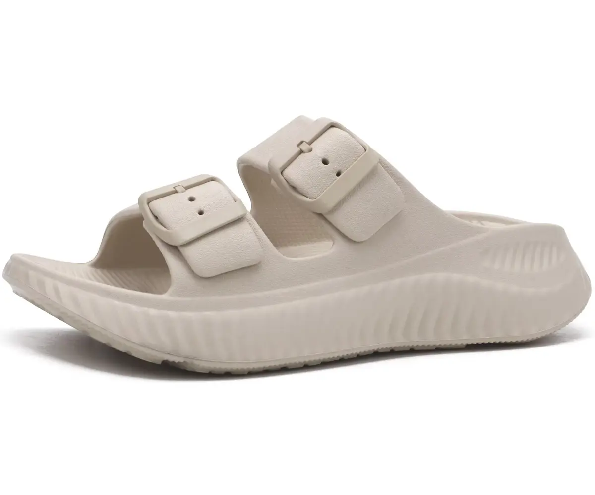 KuaiLu Womens Recovery Sandals with Comfortable Arch Support Beige Size 9 | Post-Workout Relief & All-Day Comfort - main product image