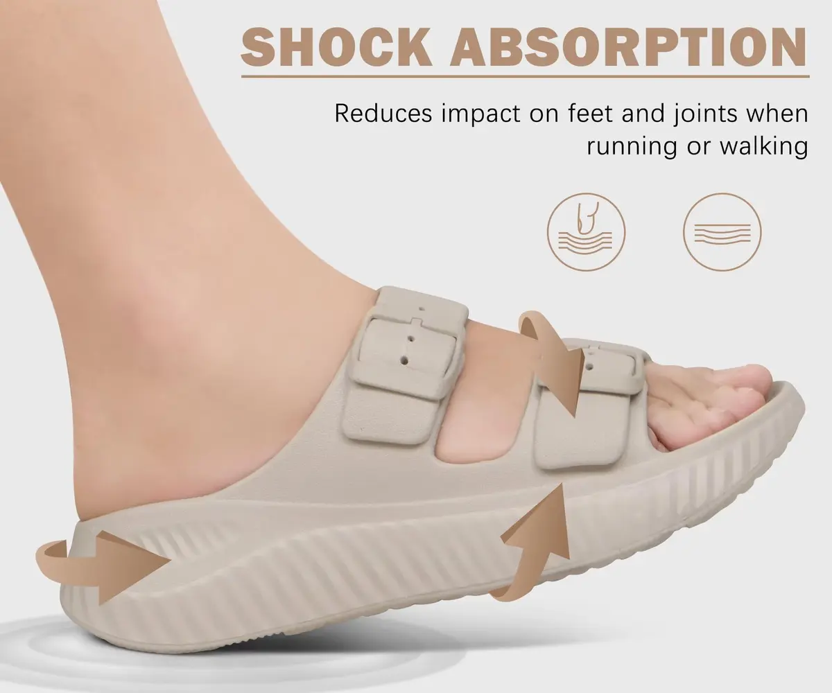 KuaiLu Womens Recovery Sandals with Comfortable Arch Support Beige Size 9 | Post-Workout Relief & All-Day Comfort - view 7