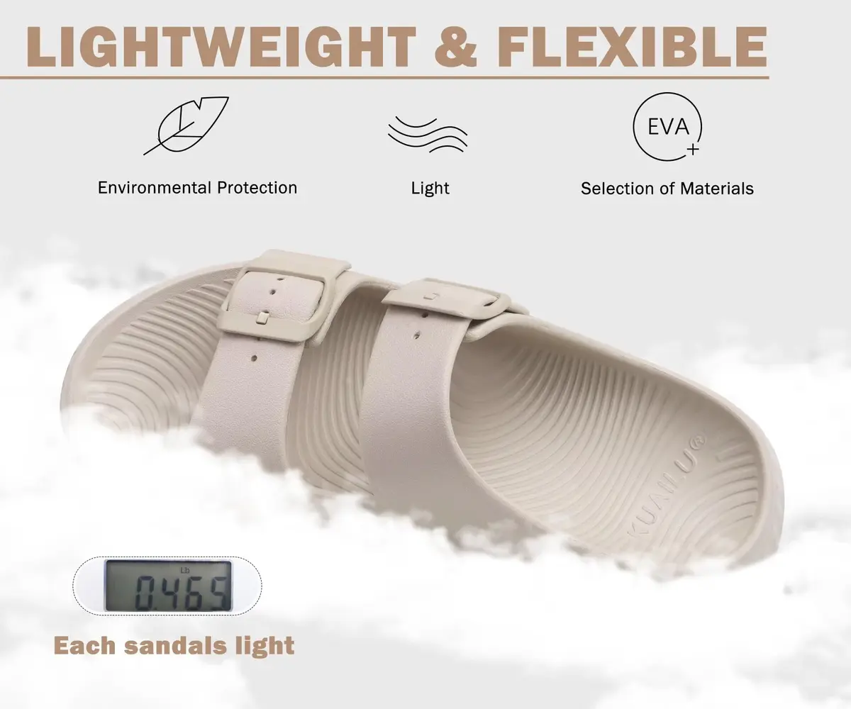 KuaiLu Womens Recovery Sandals with Comfortable Arch Support Beige Size 9 | Post-Workout Relief & All-Day Comfort - view 8
