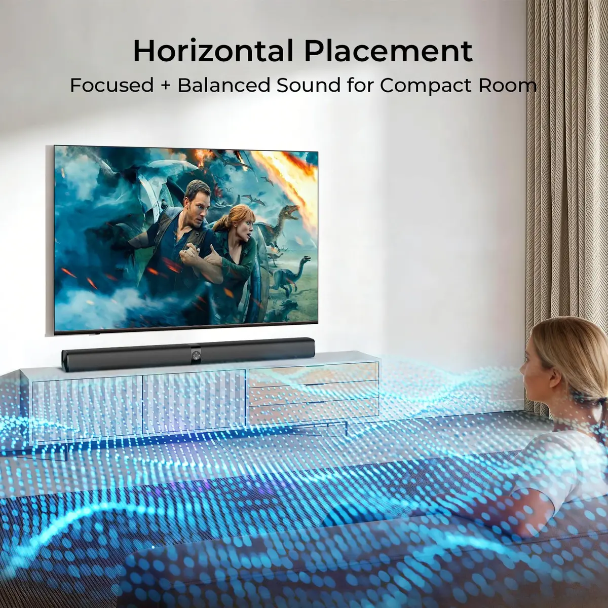 Assistrust Sound Bar for Smart TV | 80W Bluetooth/ARC/Opt/AUX Connect, Auto Volume Boost, 3 Equalizer Modes, 2 in 1 Detachable Design - view 3