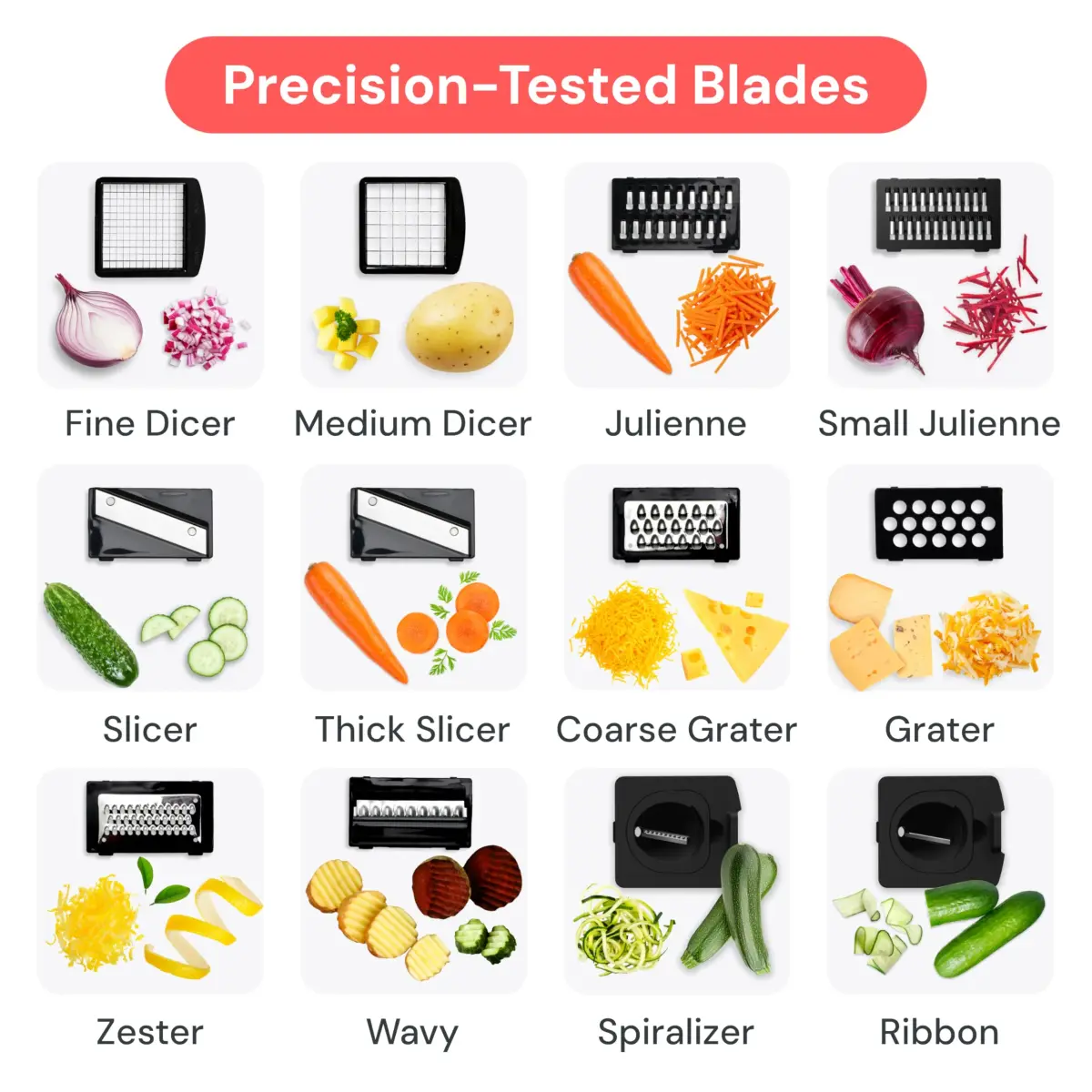 Fullstar Pro Original Vegetable Chopper & Mandoline Slicer Kitchen Gadget with 12 Blades | 1.35 kg (2.98 lb) | All-in-1 Meal Prep Tool - view 4