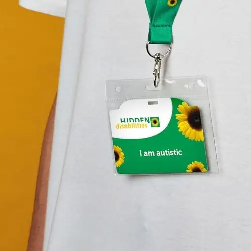 Hidden Disabilities Sunflower Lanyard (85cm) with Autism Card | Autism Awareness Badge for Kids & Adults - view 3