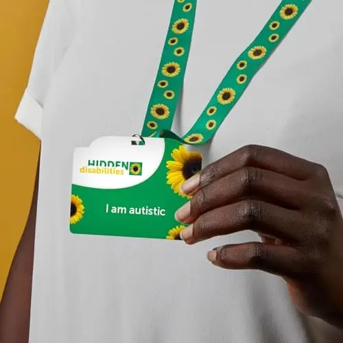Hidden Disabilities Sunflower Lanyard (85cm) with Autism Card | Autism Awareness Badge for Kids & Adults - view 6
