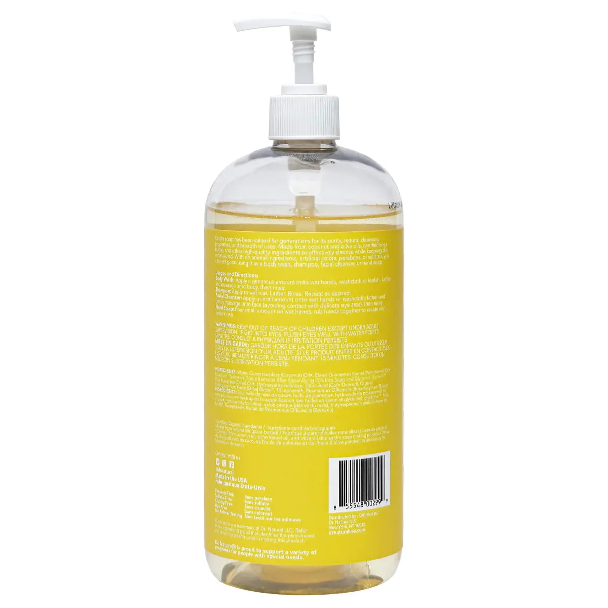 Dr. Natural Castile Liquid Unscented Baby Soap 2 pc | Sulfate-Free, Paraben-Free, Moisturizing - view 9