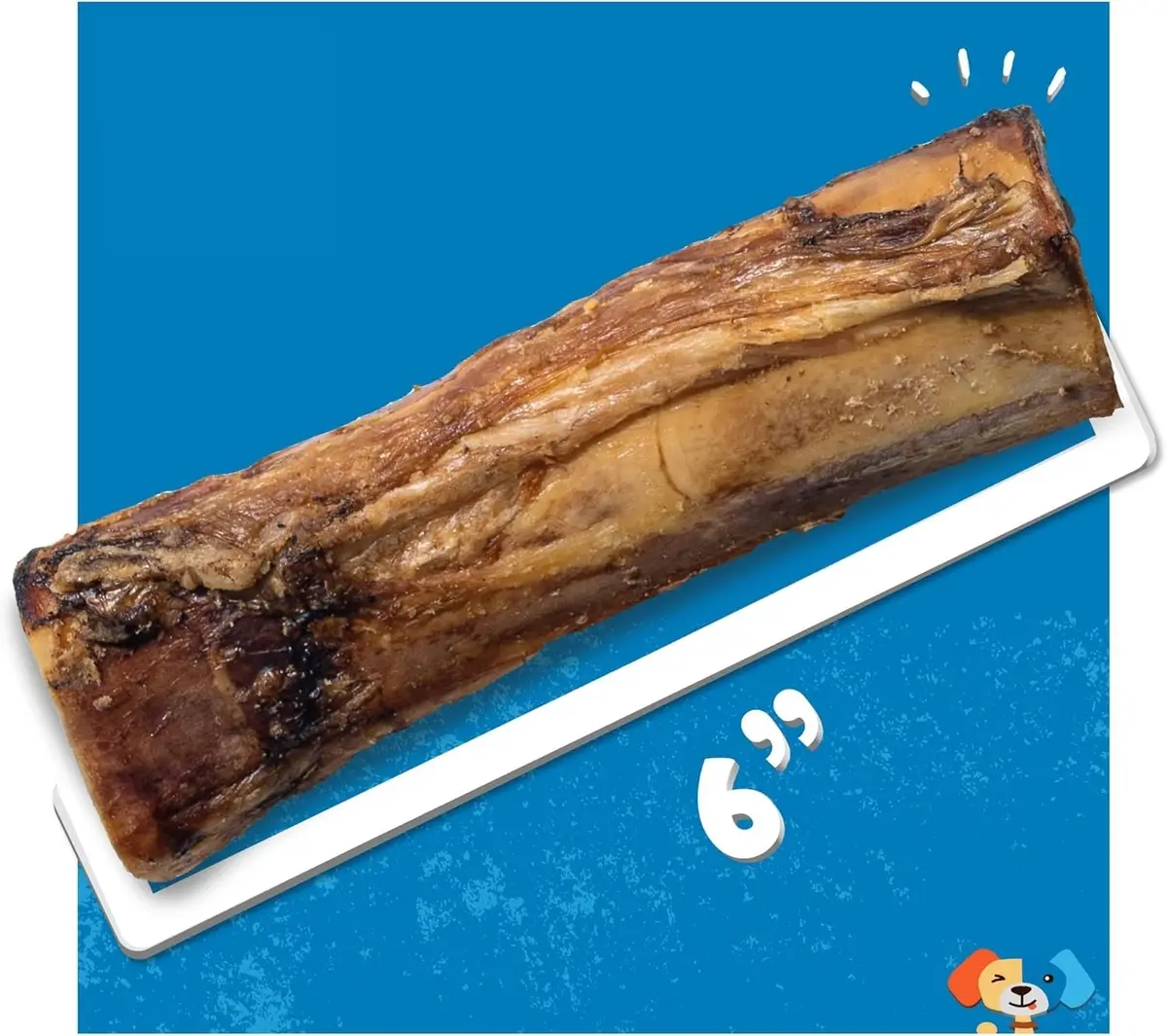 Jack&Pup Marrow Bones for Dogs 2 Pack | Long Lasting Beef Bones for Large Dogs (6") - view 3