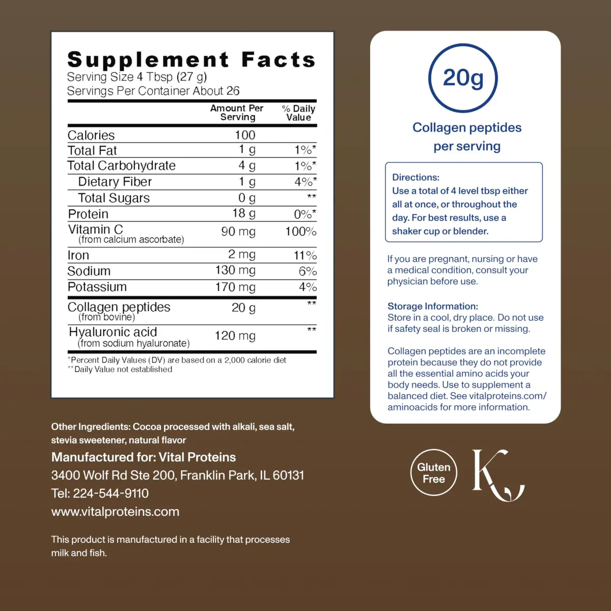 Vital Proteins Collagen Peptides Advanced Chocolate Powder 700g (24.7oz) | Supports Hair, Skin, Nails, Bones & Joints - view 3