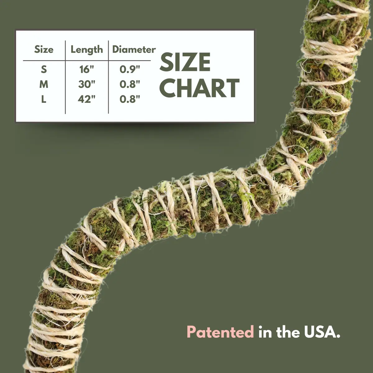 Mossify Bendable Moss Pole 30'' (76.2 cm) - 3 Pack, Natural Forest Moss | Flexible Climbing Plant Support for Monstera, Pothos, Philodendron - view 7